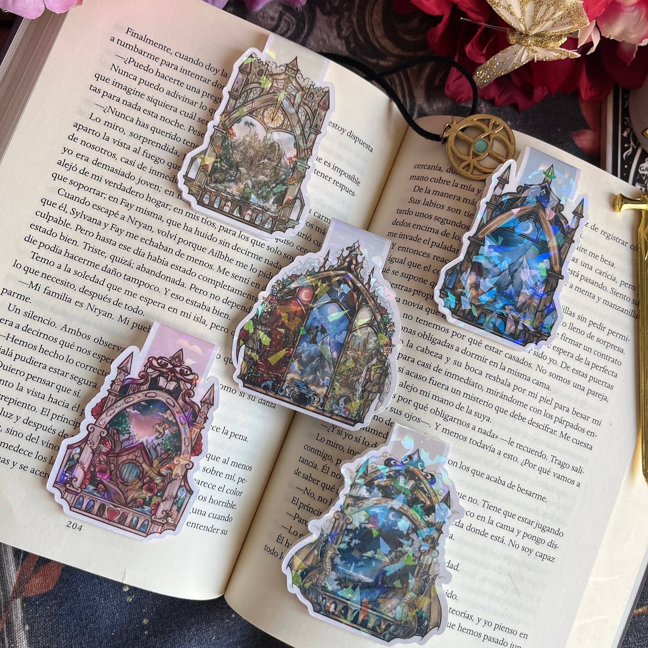 Alsace’s Art - Wholesale Bookmark - Bookish Magnetic City Portals Holographic Bookmarks2