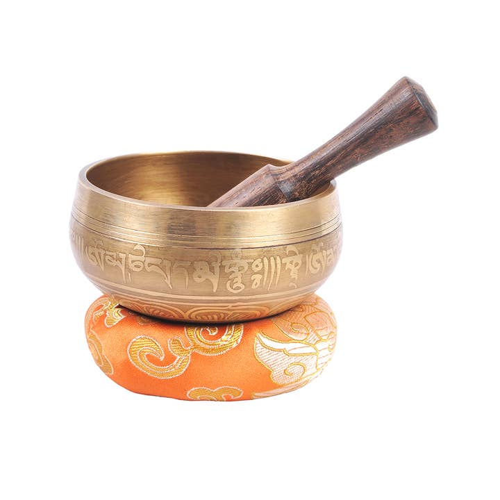 The Collection Royal / Royal Handicrafts - Wholesale Meditation Supplies - Plain Etched Om Tibetan Singing Bowl