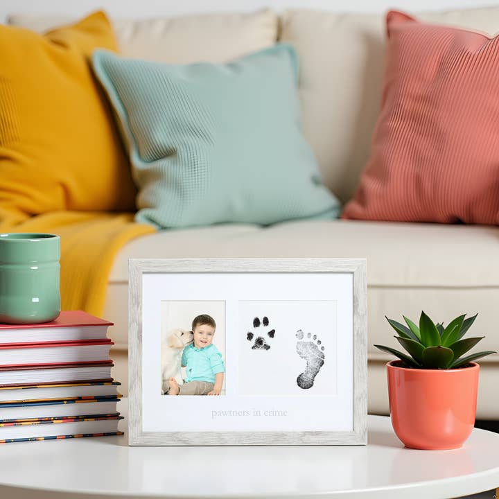 Kate & Milo - Wholesale Picture Frame - Kids & Baby - Rustic "Pawtners In Crime" Frame and Ink Kit, Pet & Baby3