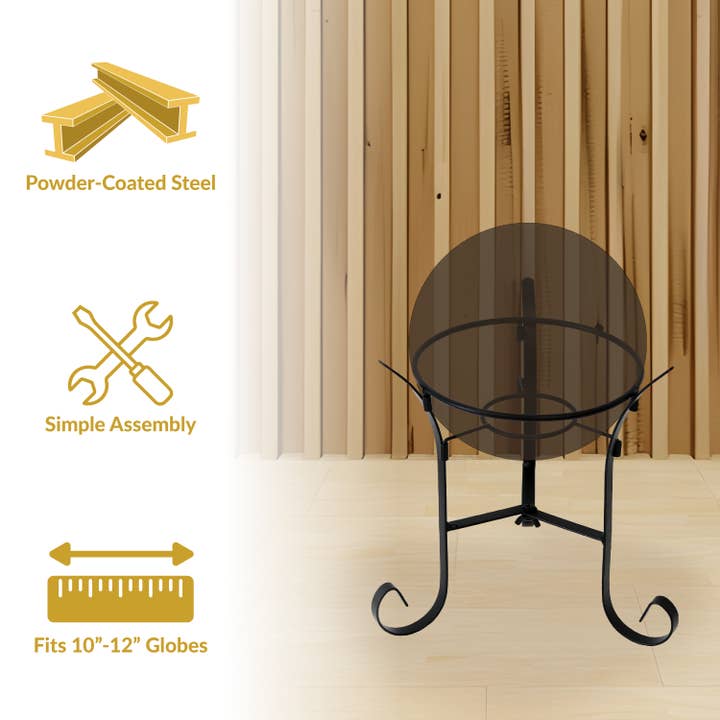 Sunnydaze Decor - Wholesale Outdoor Ornament/Decor - Traditional Style Steel Outdoor Gazing Globe Stand - Black2