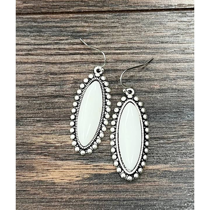 ISAC Trading Inc - Wholesale Dangle Earrings - 720585, White Turquoise Earrings