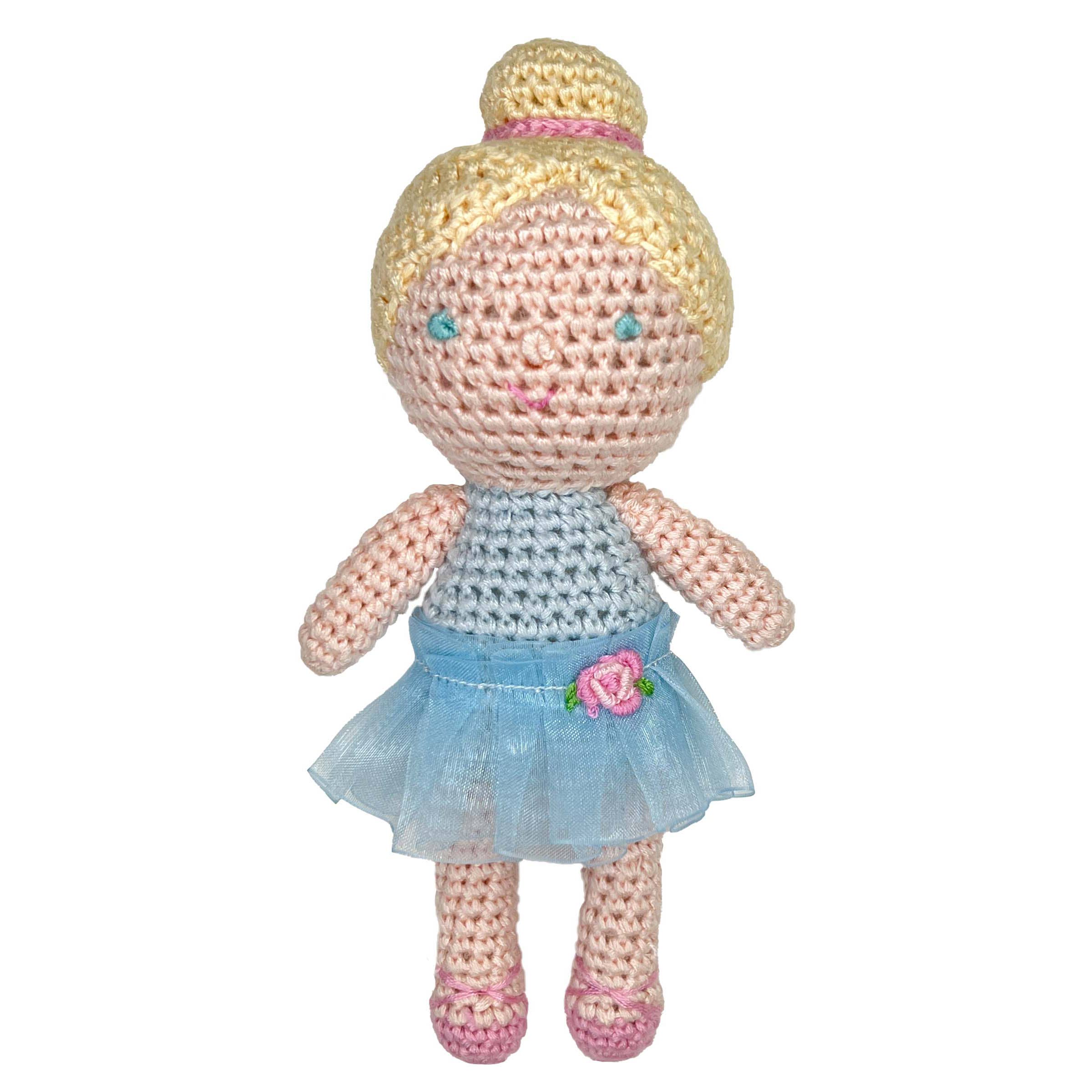 Petit Ami & Zubels - Wholesale Handheld Rattle - Baby - Ballerina Bamboo Crochet Rattle - 2 Colors!0