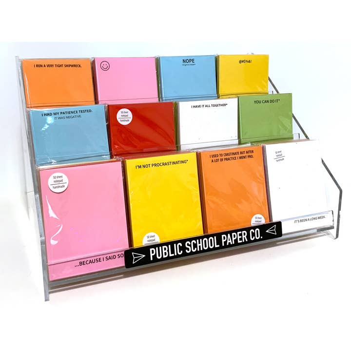 A2 Notepad Pre-pack (DISPLAY & PRODUCT) for wholesale by Public School Paper Co.