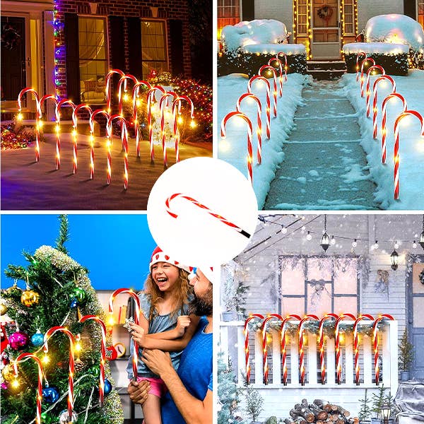 Perfect Holiday - Wholesale Christmas Decoration - 5PK 45L MICRODOT LIGHT CANDY CANE LAWN STAKES INDOOR/OUTDOOR3