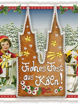 By postkort, glædelig jul fra Köln (landskab), PK394 for engroshandel hos Actetre Deutschland Gmbh