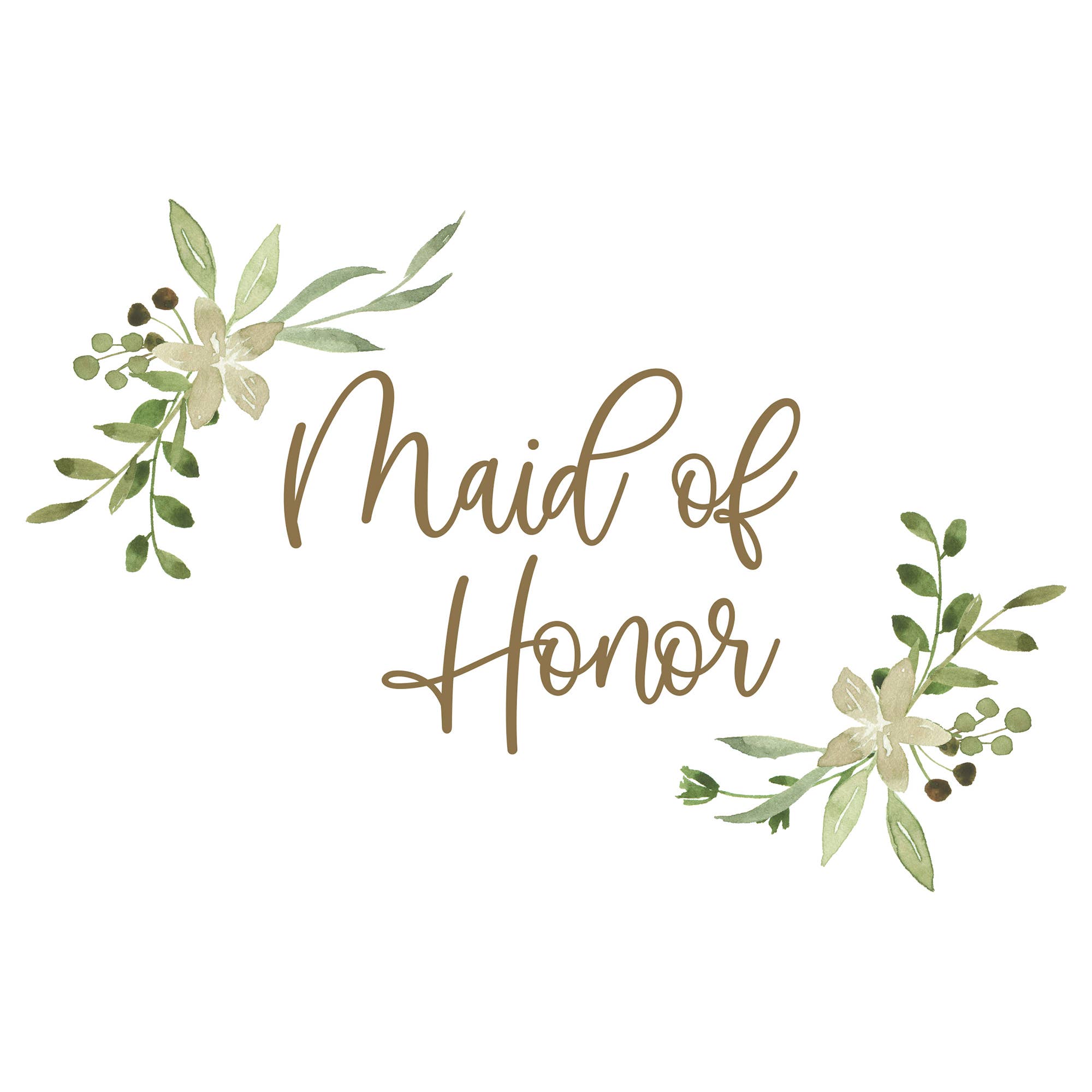 Natural White Lillian Rose Watercolor Maid of Honor Wedding Tote for wholesale on Faire3