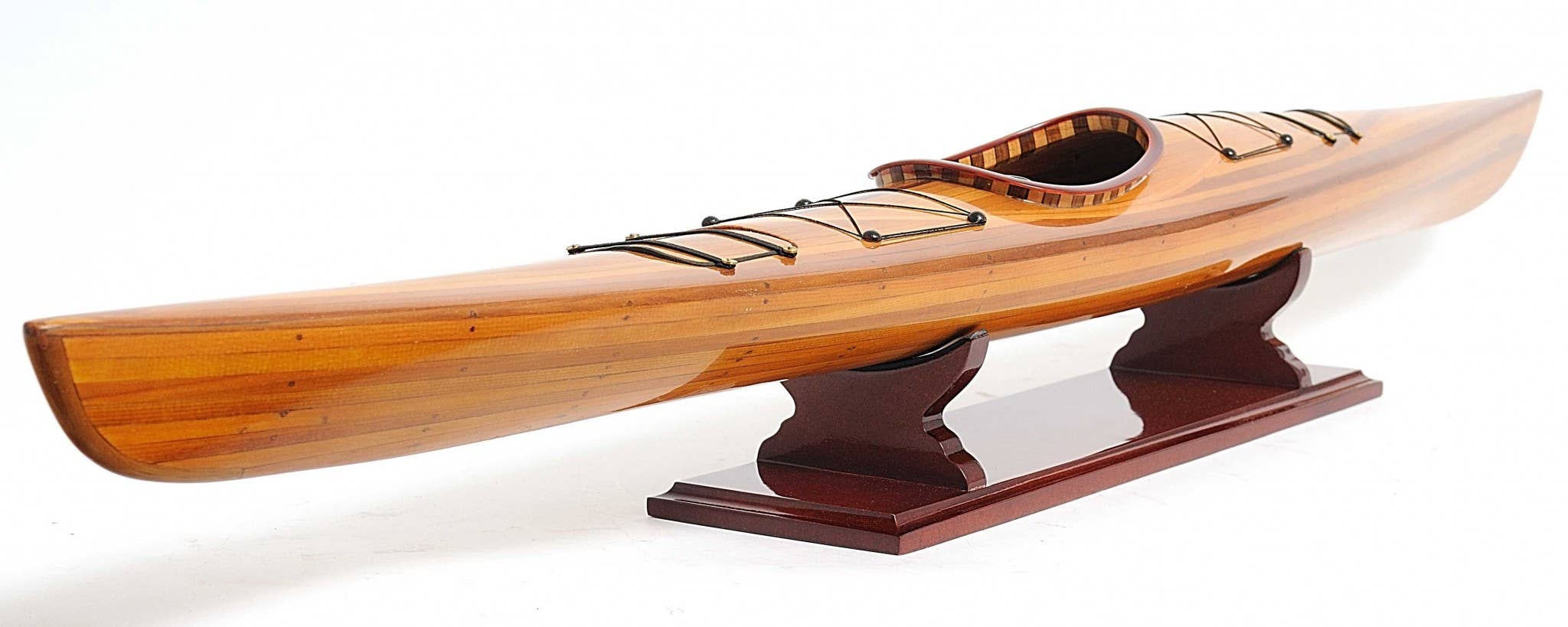 HomeRoots - Wholesale Decorative Tabletop Object - Rich Cedar Kayak Model Sculpture3