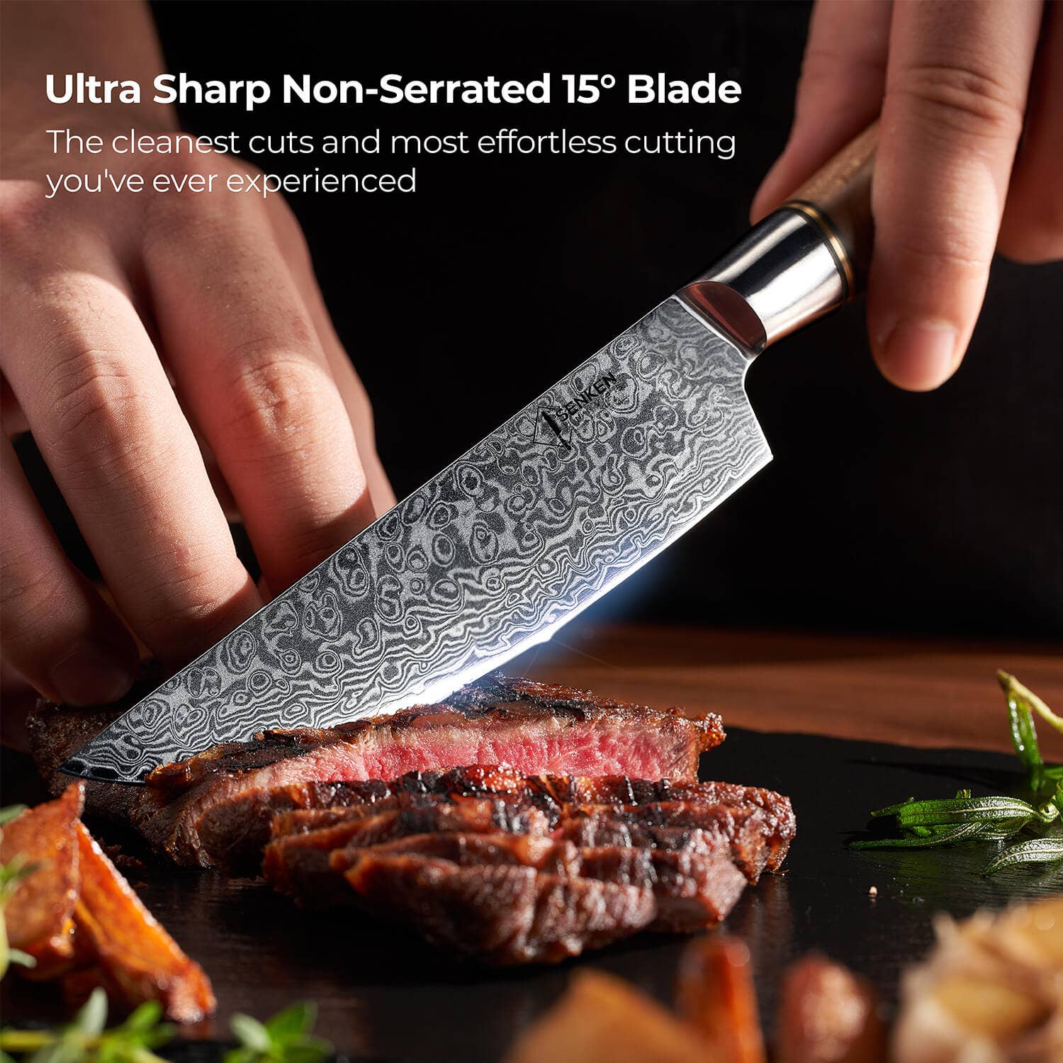 Senken Knives - Wholesale Knife Set - Dynasty 6-Piece Damascus Steel Steak Knife Set Non-Serrated6