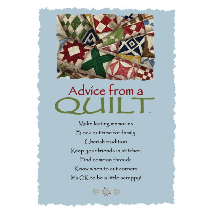 Advice for Life by Your True Nature - Wholesale Everyday Greeting Card - Advice from a Quilt Greeting Card - Blank