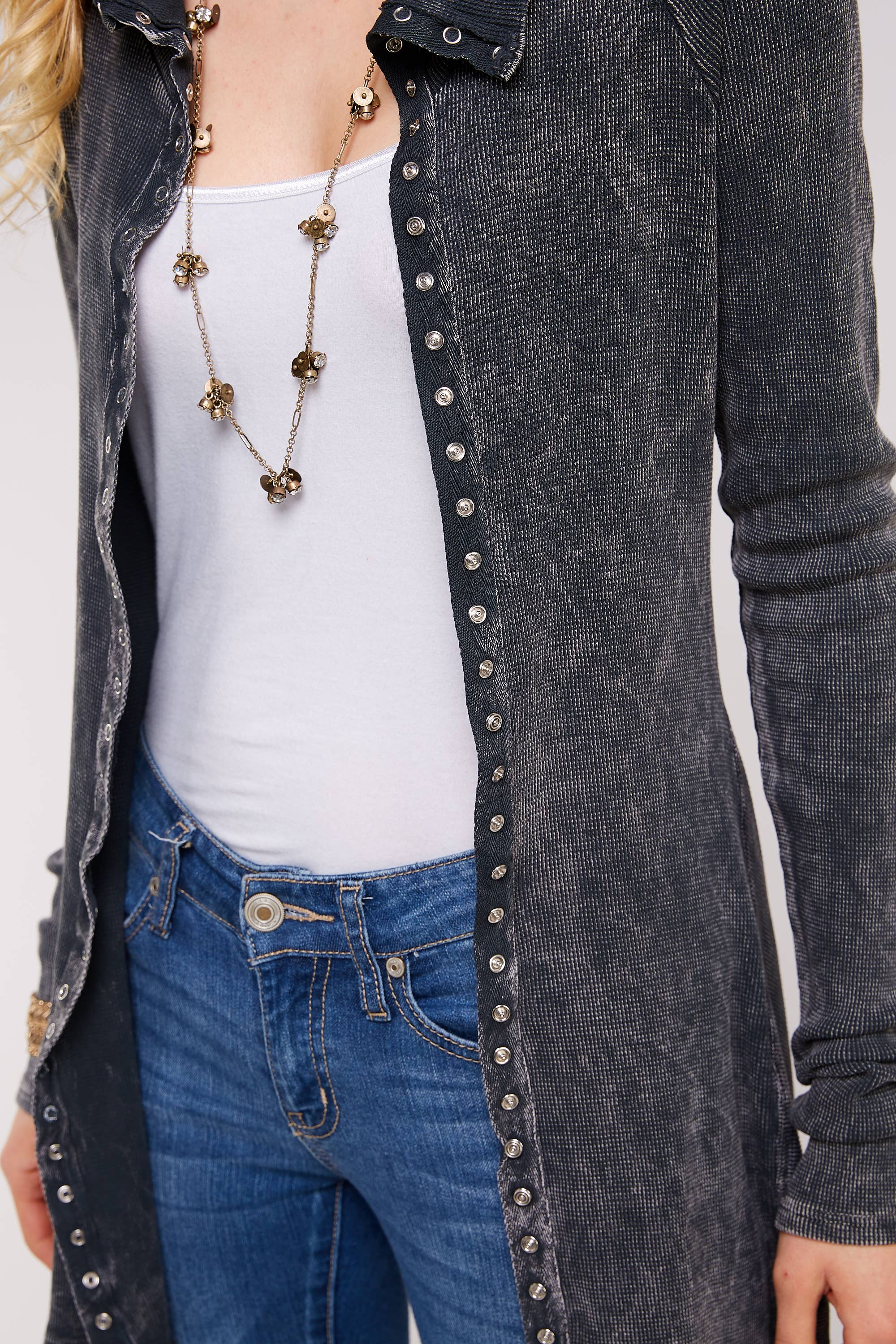 Urban X Apparel – Blusão - Mulher por atacado – Jaqueta térmica de botão lavado Urban X L/S com gola16