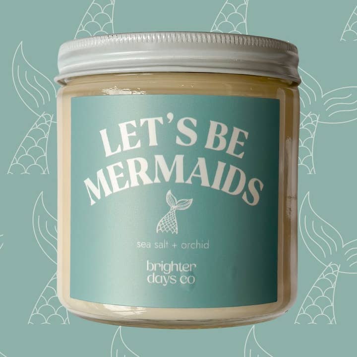 Vela de Soja “Let's Be Mermaids” Wick em Madeira por atacado de Brighter Days Co.