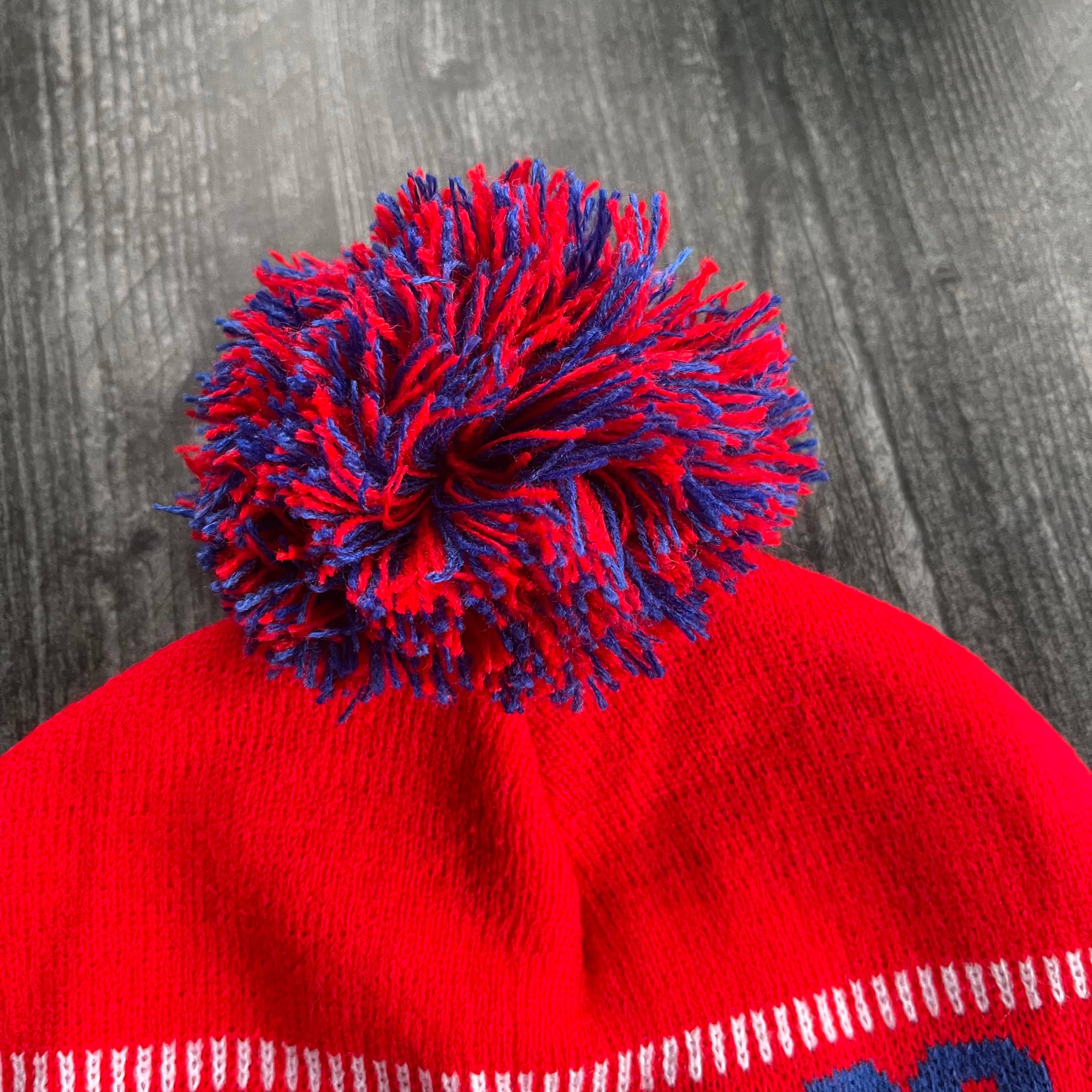The Silver Spider - Wholesale Beanie - Dames - Let's Go Buffalo winter NY gebreide Bills-muts Pom Pom rood blauw1