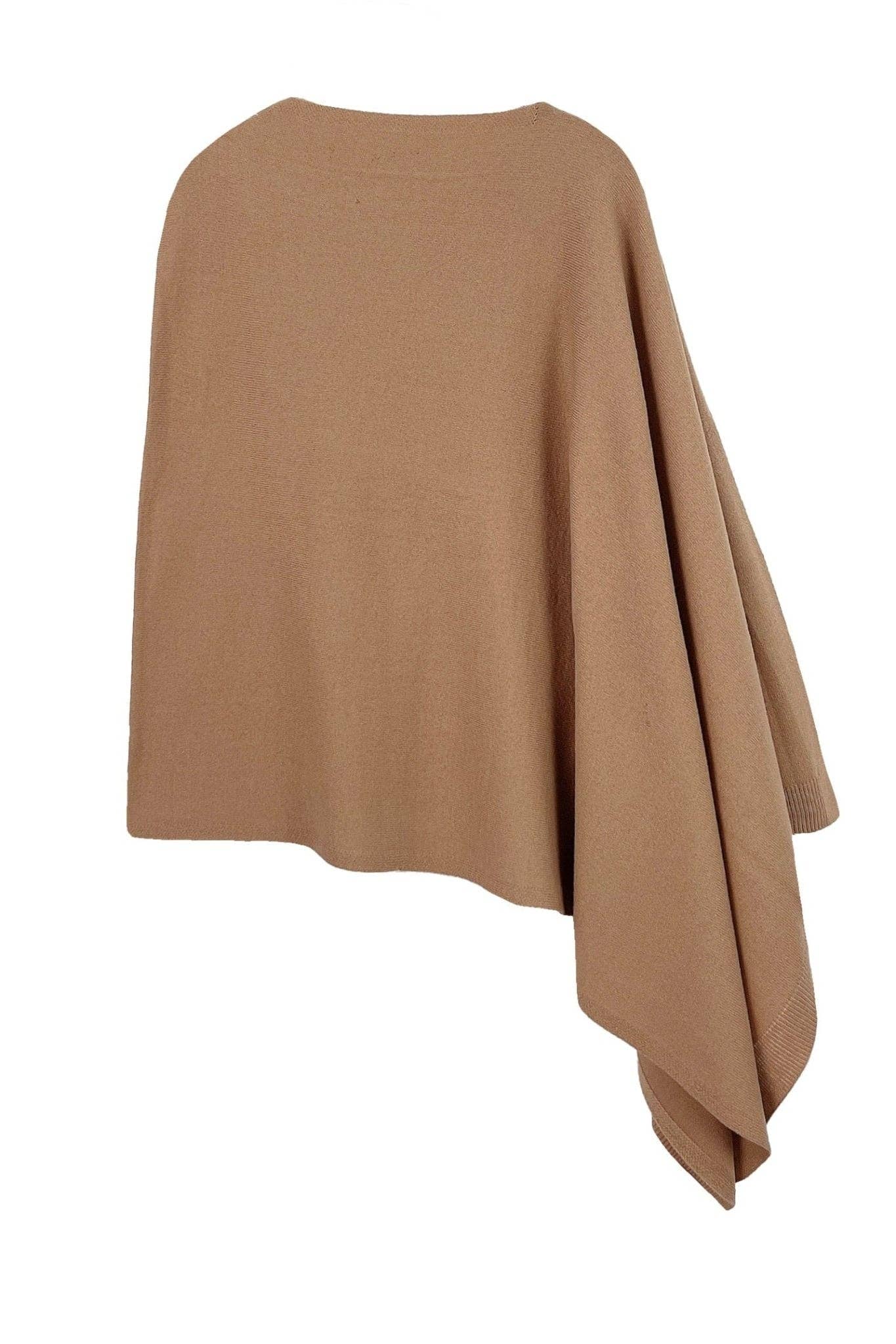 MiMi Wholesale - Wholesale Poncho - Women's - CCP320056 Juney Soft Classic Knit Poncho Ruana21