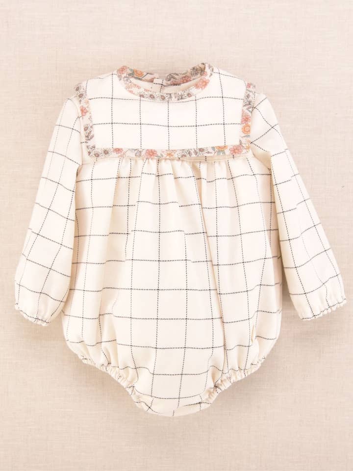 Pelele de bebé menina xadrez e flores | Cocote x Charanga por atacado de Charanga