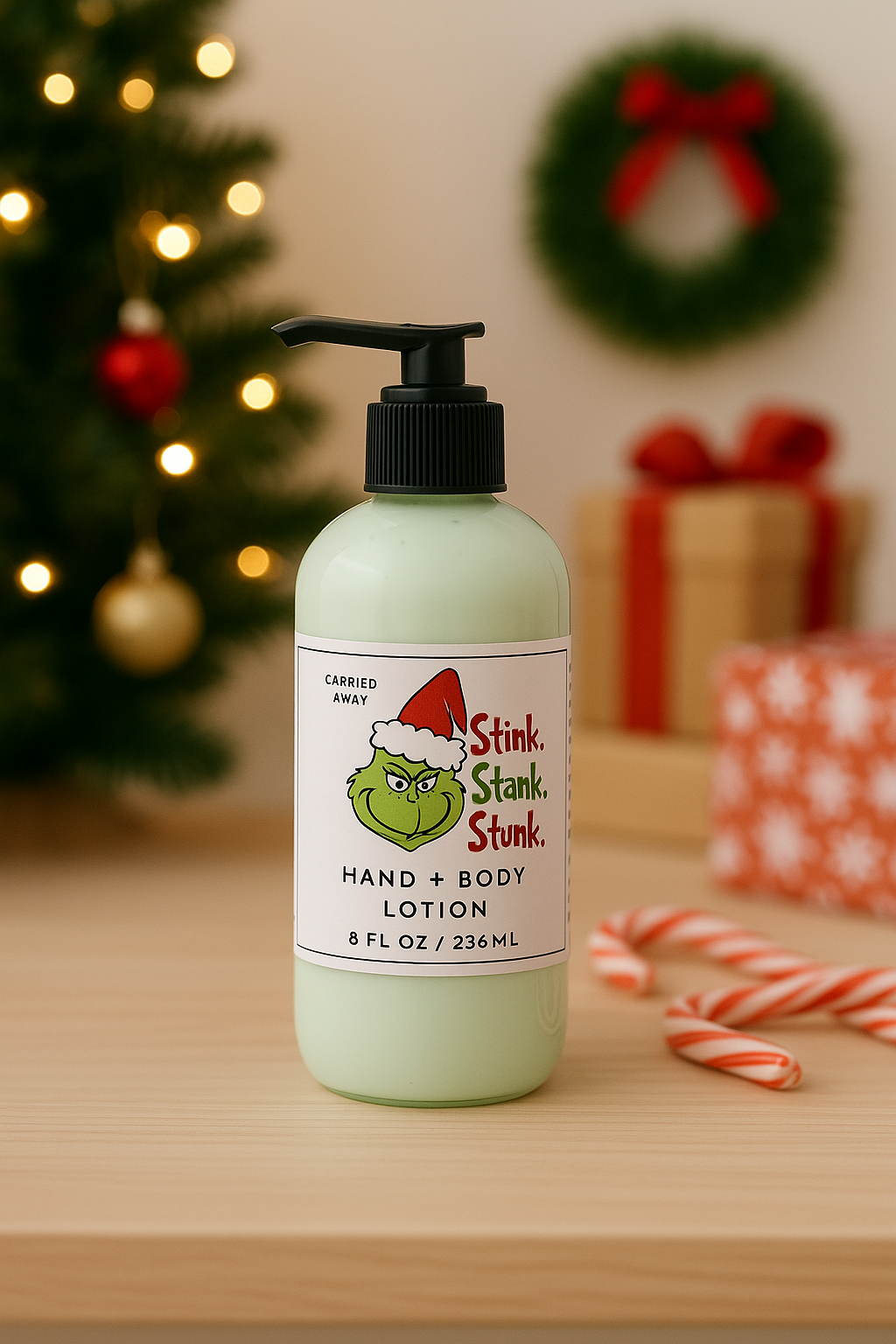 Carried Away Bath - Wholesale Hand & Body Lotion - Stink Stank Stunk Lotion | 8oz Frosted Juniper | Best Seller1