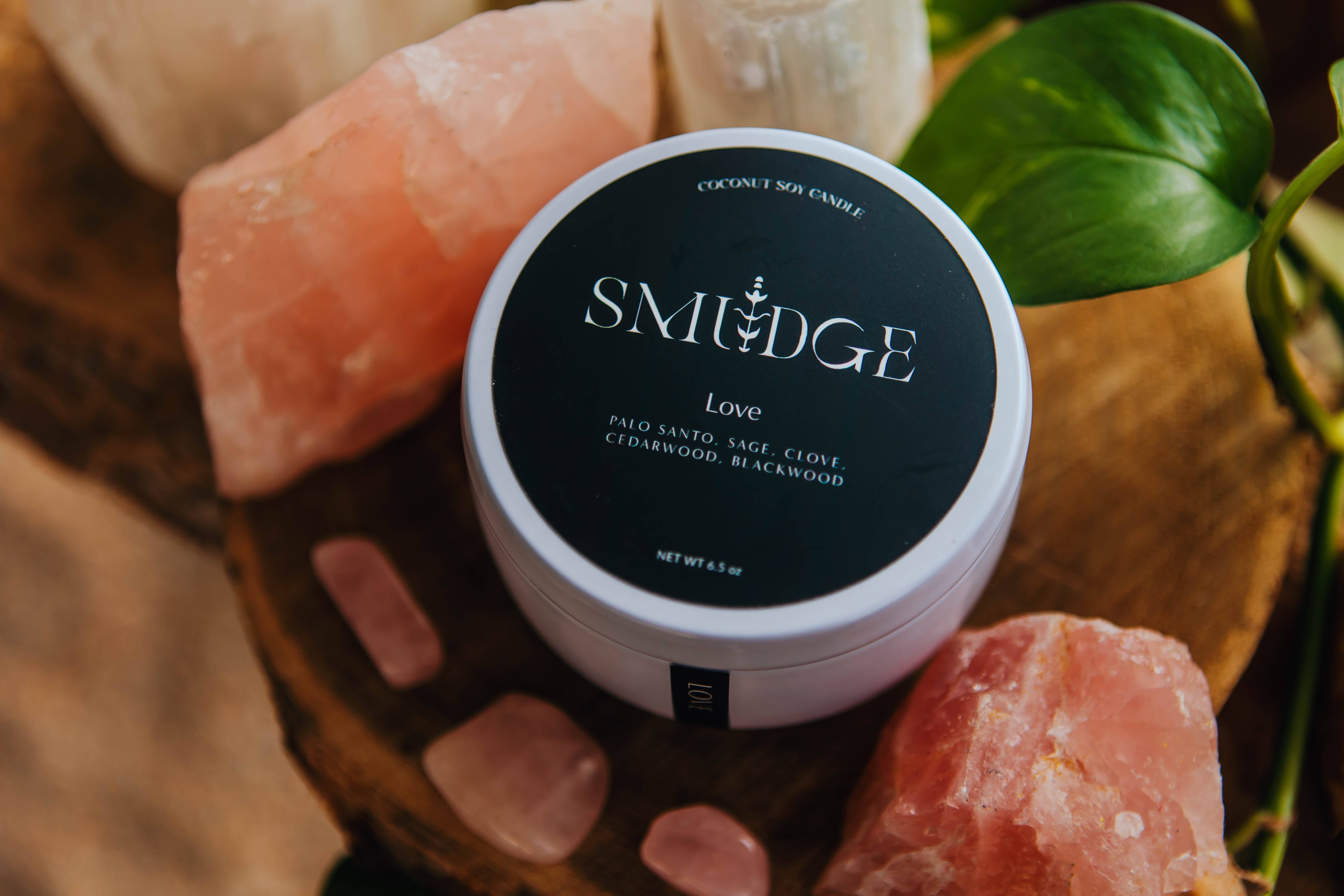 Smudge - Wholesale Travel Candles - Love 6.5oz Wooden Wick Candle1