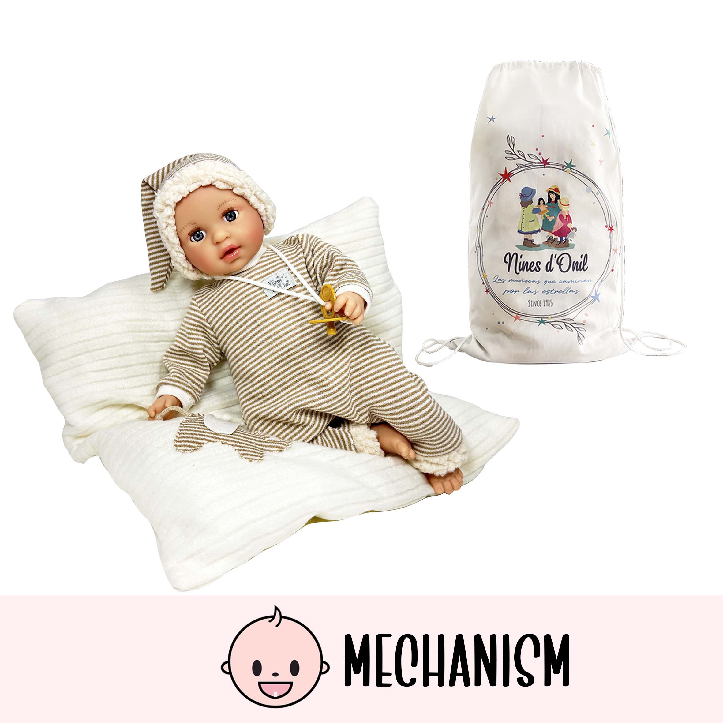 Nines Artesanals d'Onil Dolls – Boneca - Crianças por atacado – BONECA ÁLEX DREAMER CASTANHA PELE CLARA1