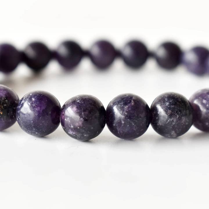 Soothing Crystals - Vente Bracelet de perles - Bracelet de guérison | Lépidolite | Bracelet en pierres précieuses1
