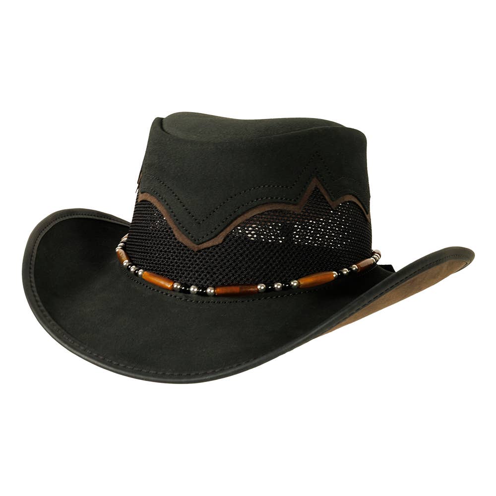 American Hat Makers – Chapéu de cowboy - Unissexo por atacado – Chapéu de Rede em Pele Genuína Outback - Estilo Sierra24