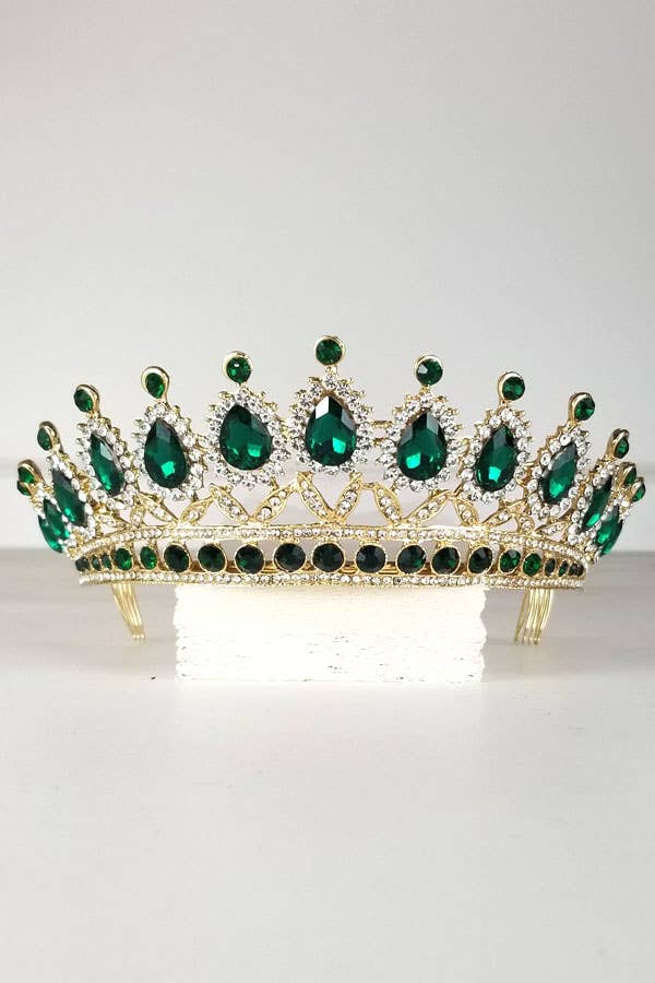 Chicas - Wholesale Tiara - Women's - One Size Fits All Metal Tiara With Jewel Rhinestones HT879-60