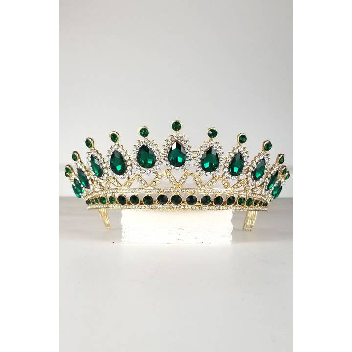 Chicas - Wholesale Tiara - Women's - One Size Fits All Metal Tiara With Jewel Rhinestones HT879-60
