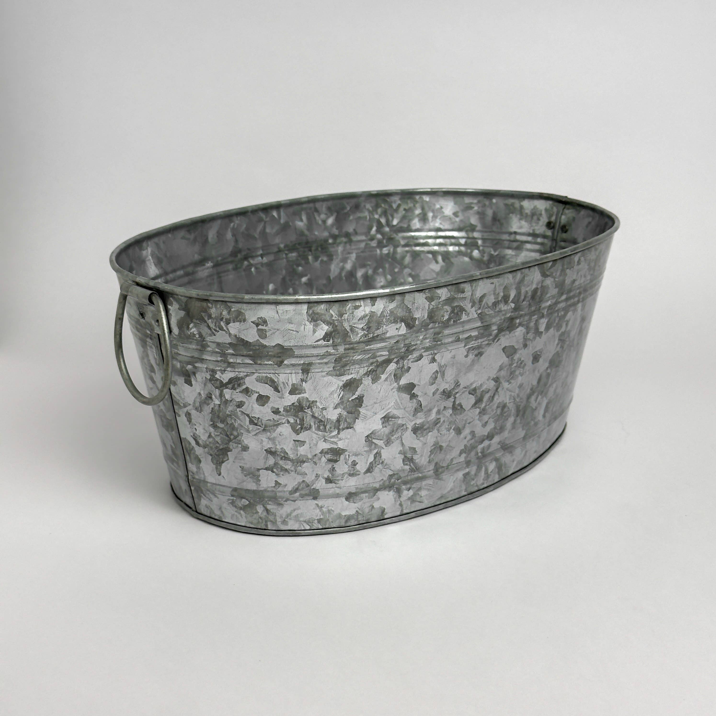 India Handicrafts Inc – wholesale Ishink – Galvaniserad oval liten balja – 40,6 cm x 25,4 cm x 16,5 cm7