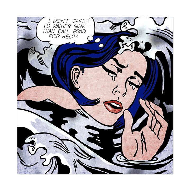 Drowning Girl de Roy Lichtenstein - Autocollant découpé pour la vente par Apply Stickers