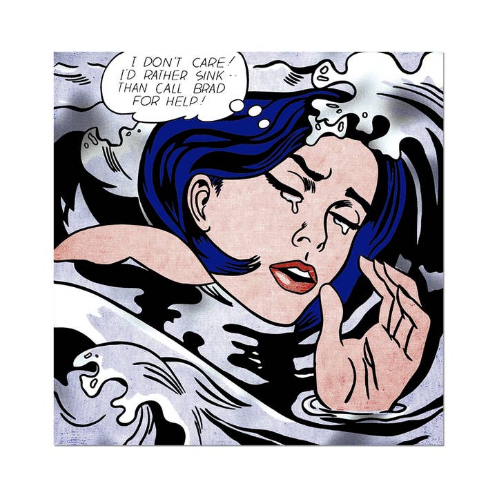 Apply Stickers - Wholesale Sticker - Drowning Girl by Roy Lichtenstein - Die-Cut Sticker