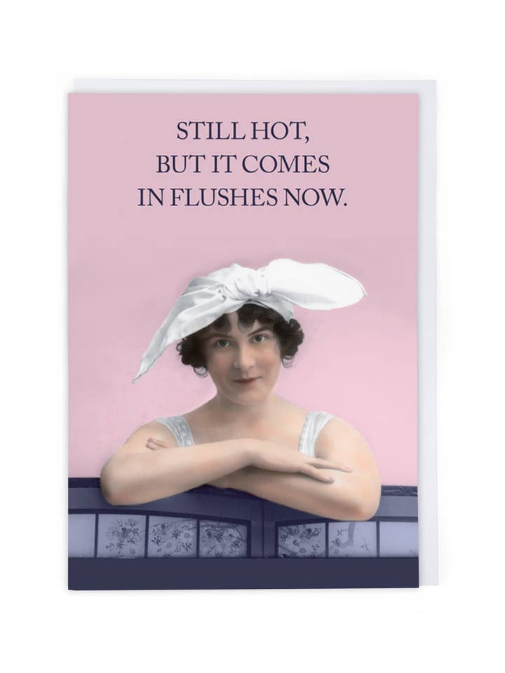 Hot Flushes lykønskningskort for engroshandel hos Cath Tate Cards