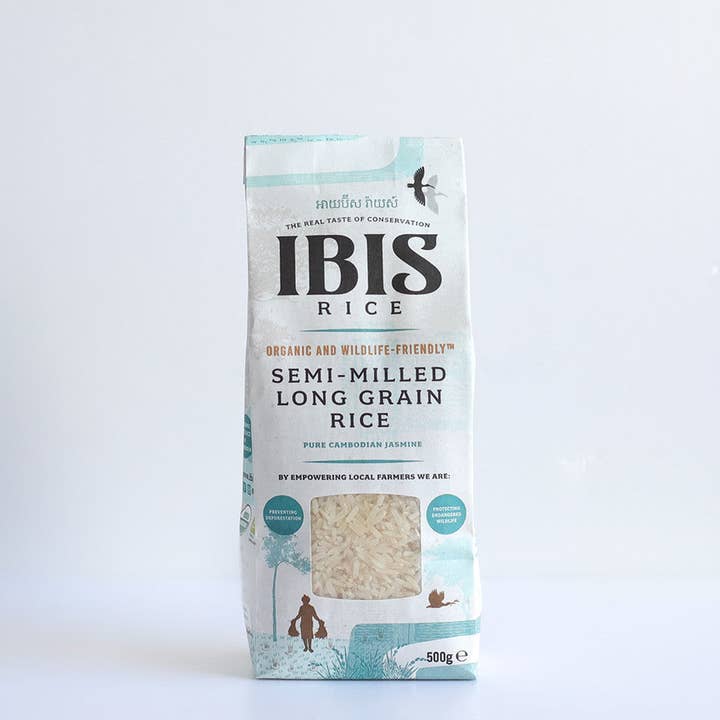 Organic Semi-milled Long Grain Rice Jasmine 500g for wholesale by IBIS Rice