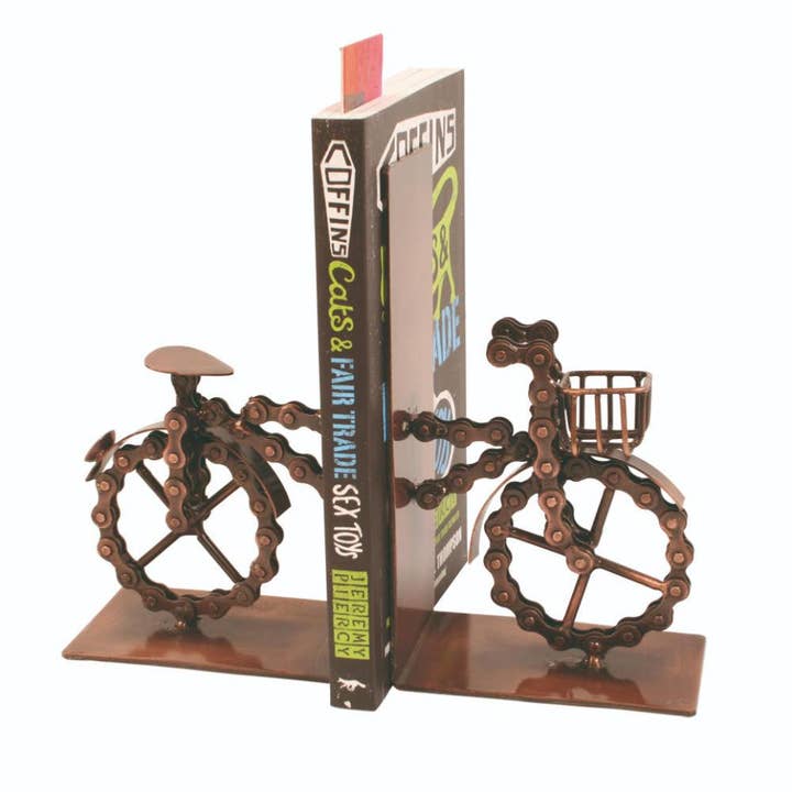 Bike Chain Bookends Bicycle for wholesale by Shared Earth