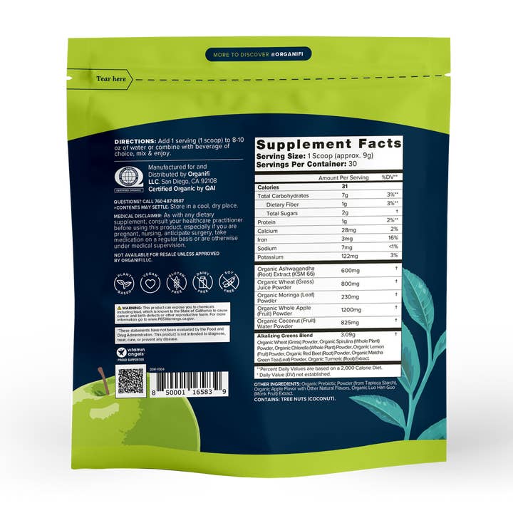 Organifi – wholesale Hälsodryck i pulverform – Grön Juice Crisp Apple