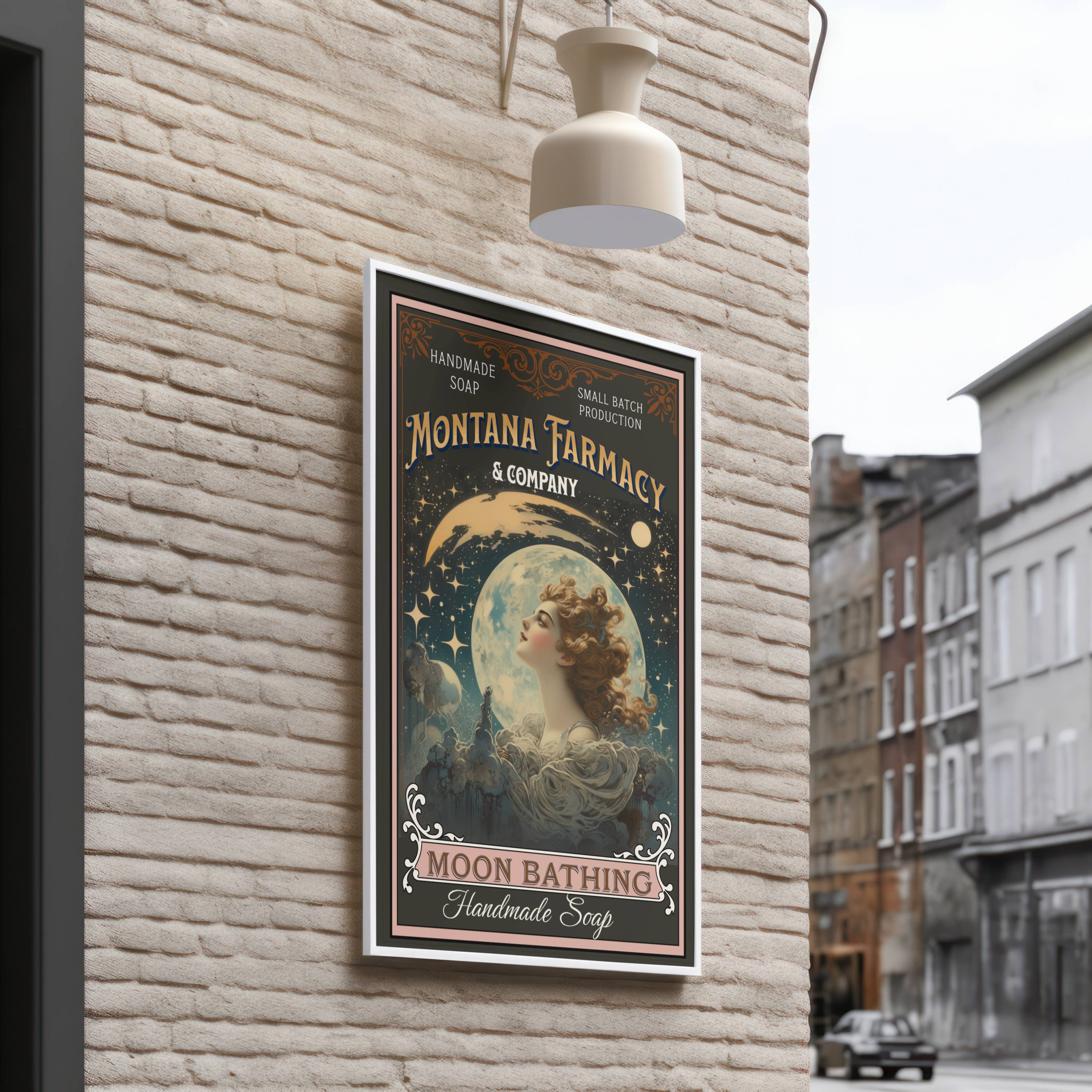 Montana Farmacy - Wholesale Poster - Moon Bathing Soap Montana Farmacy Art Poster Bath Vintage 2