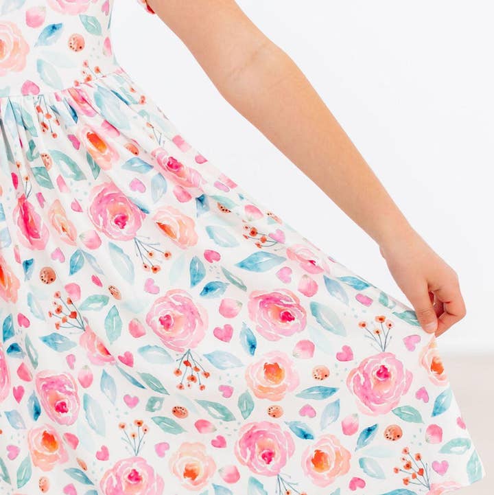 Mila & Rose - Wholesale Dress - Kids - Rosettes S/S Pocket Twirl Dress0