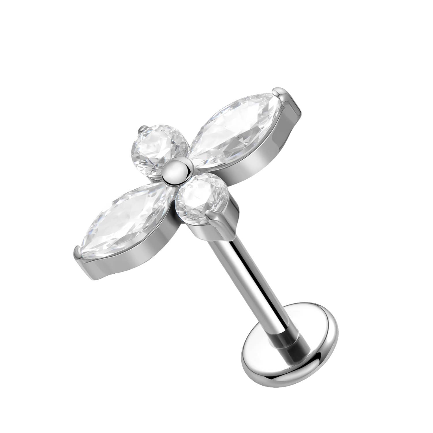 Awaken - Wholesale Enkele oorbel - Labret Piercing met Interne Kristallen PC-2200