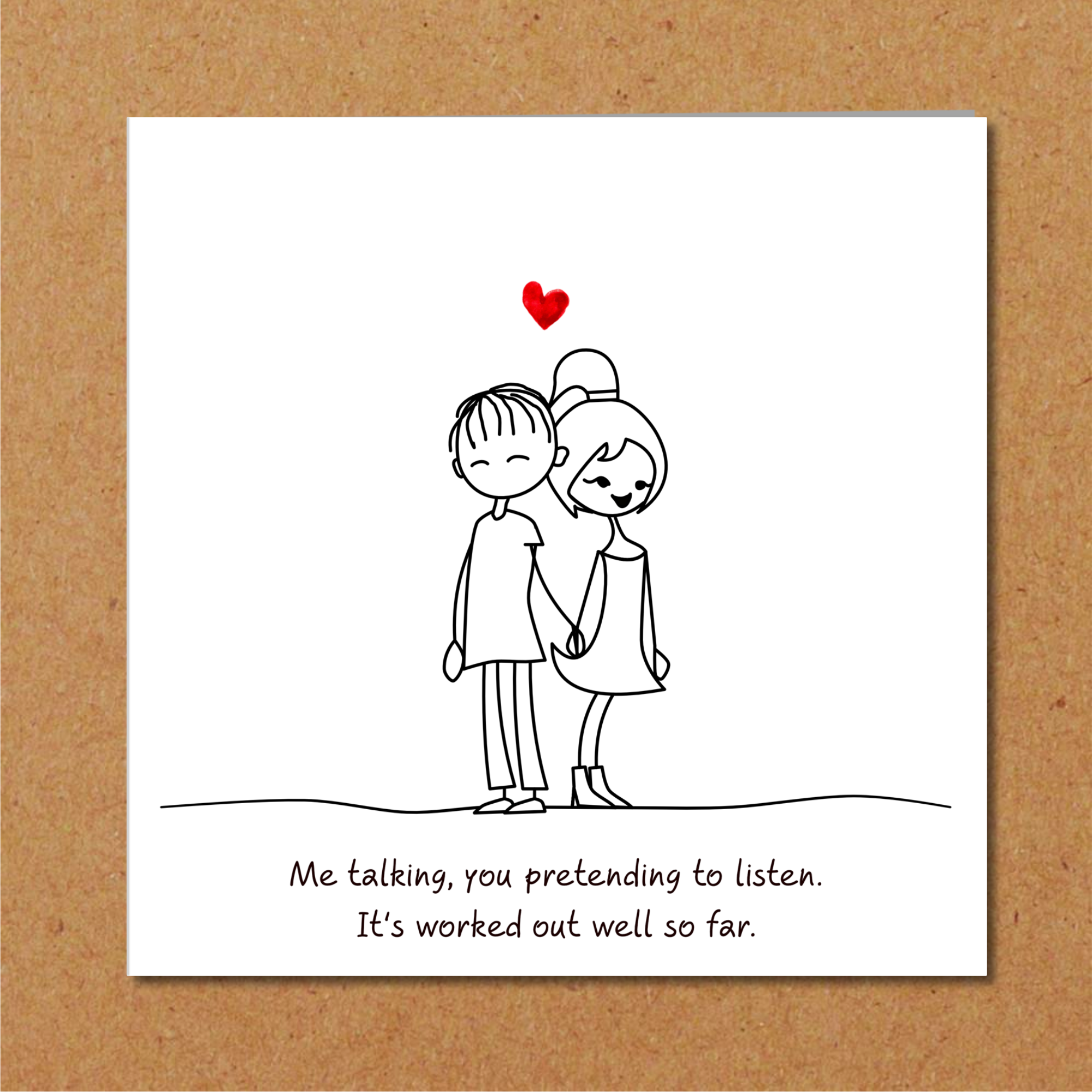Swizzoo Cards - Vente Cartes de Saint-Valentin - Carte amusante pour petit ami, mari, anniversaire ou Saint-Valentin, Talk Listen, I Love You, Heart Humorous Humour3