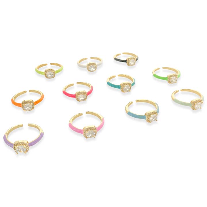 LRN116 - CZ Enamel Ring* for wholesale by OMG Blings