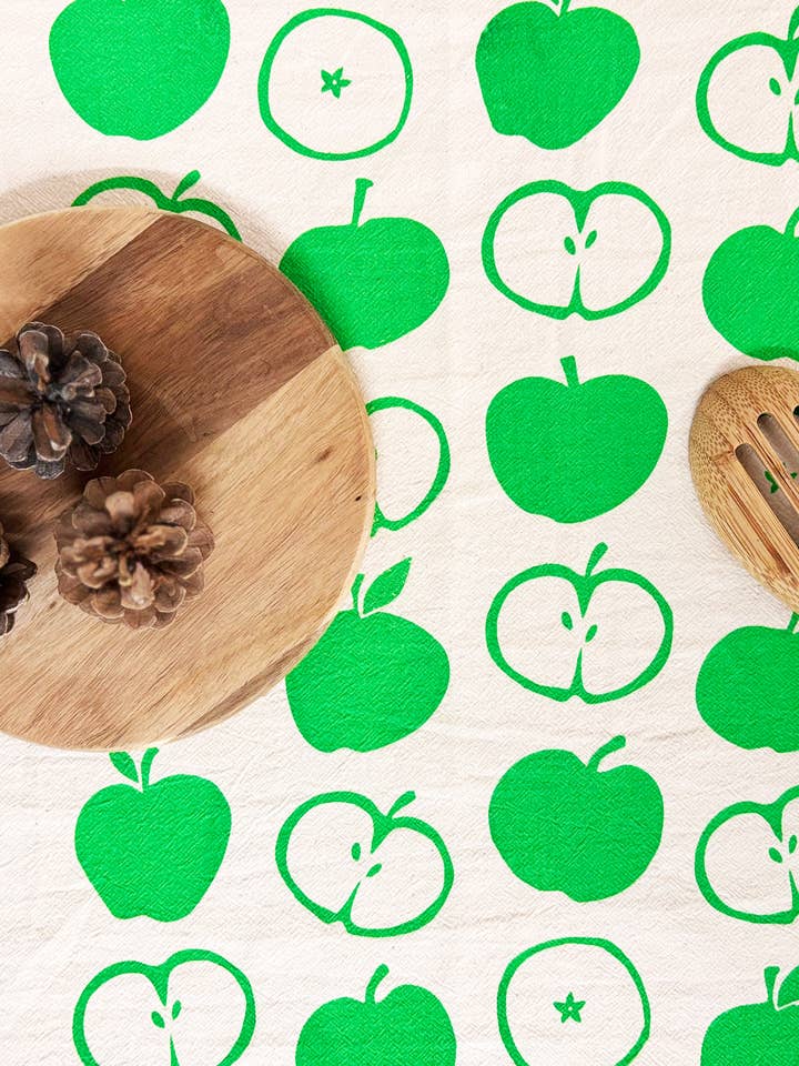 Pano de Cozinha Orgânico Maçãs Verde - 20x24 por atacado de HAVYN