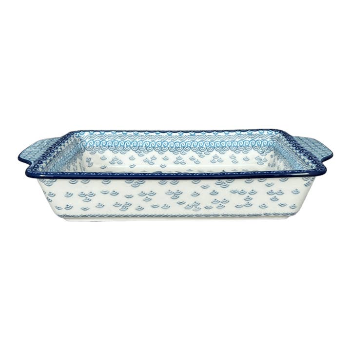 Casserole, Rectangular, Handles, 13" x 8" in "Koi Pond" by Ceramika Artystyczna | AA59-2372X for wholesale by Polish Pottery Outlet
