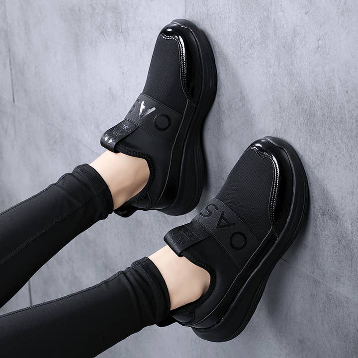 Calseosvic – wholesale Lifestyle trainers – Women′s – Ladies Platform Sneaker Slip-on Patent Casual Women Shoes3