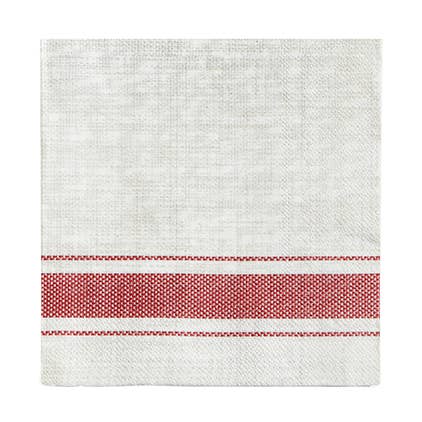 Serviettes en papier à cocktail Bistro Stripe, paquet de 20, rouge pour la vente par Harman Inc