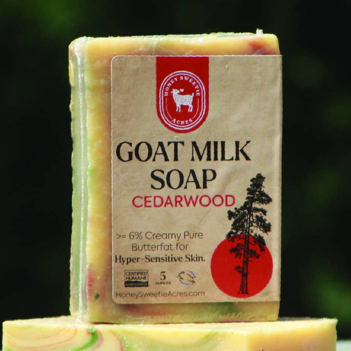 Seife: Zedernholz-Ziegenmilchseife für den Großhandel von Honey Sweetie Acres