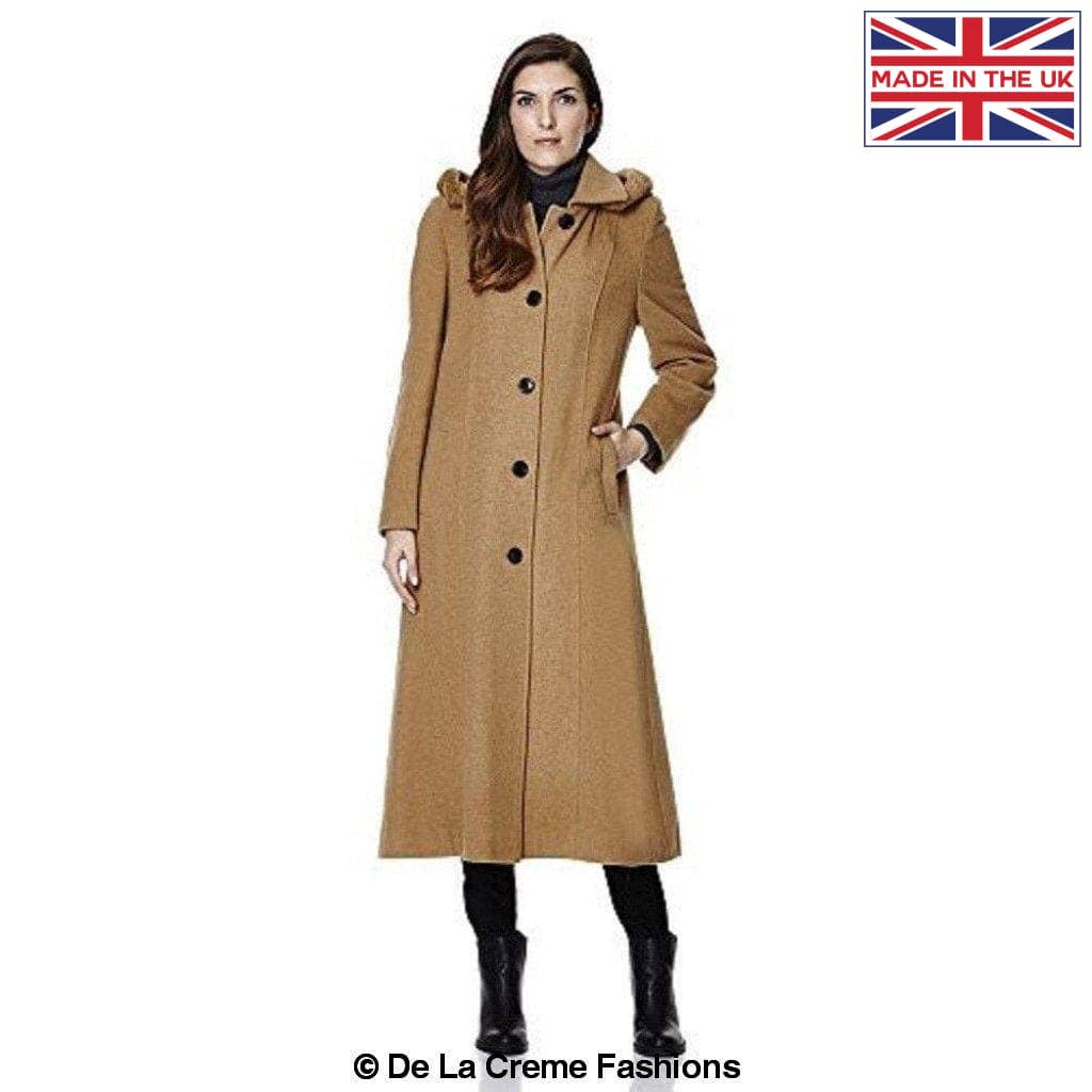 De La Creme Fashions – wholesale Fur/faux fur coat – Women's – Womens Wool Blend Faux Fur Trim Hooded Long Coat6