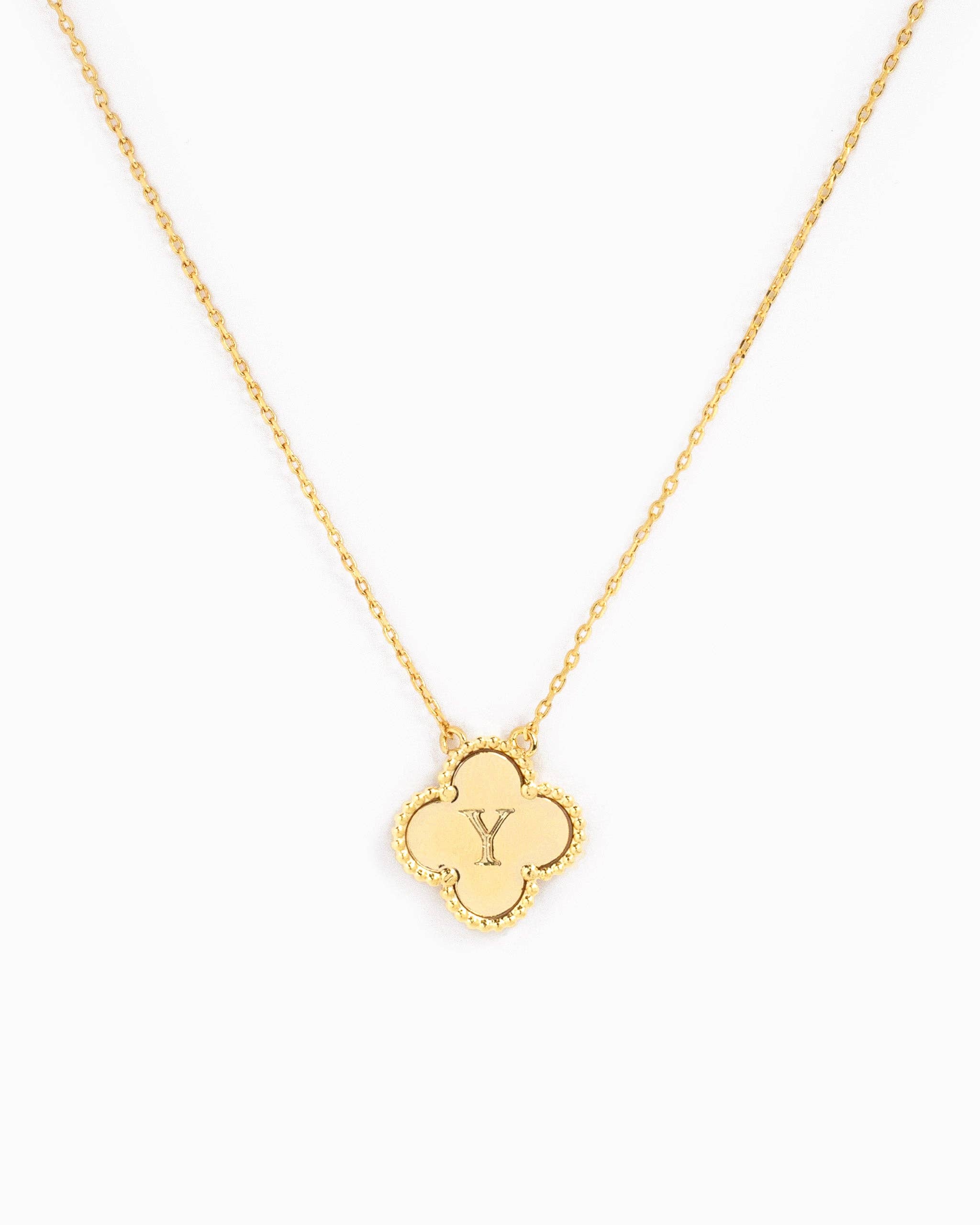 Sessori - Wholesale Pendant/Charm Necklace - Clover Letter Initial Pendant Necklace21
