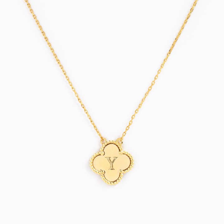 Sessori - Wholesale Pendant/Charm Necklace - Clover Letter Initial Pendant Necklace21