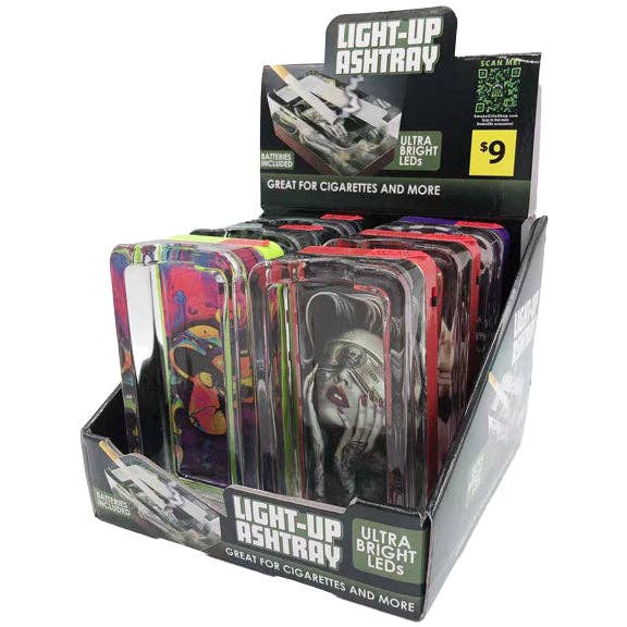 Novelty Brands - Wholesale Ashtray - Smokezilla Ashtray LED Light Up Assortment- 6/Display