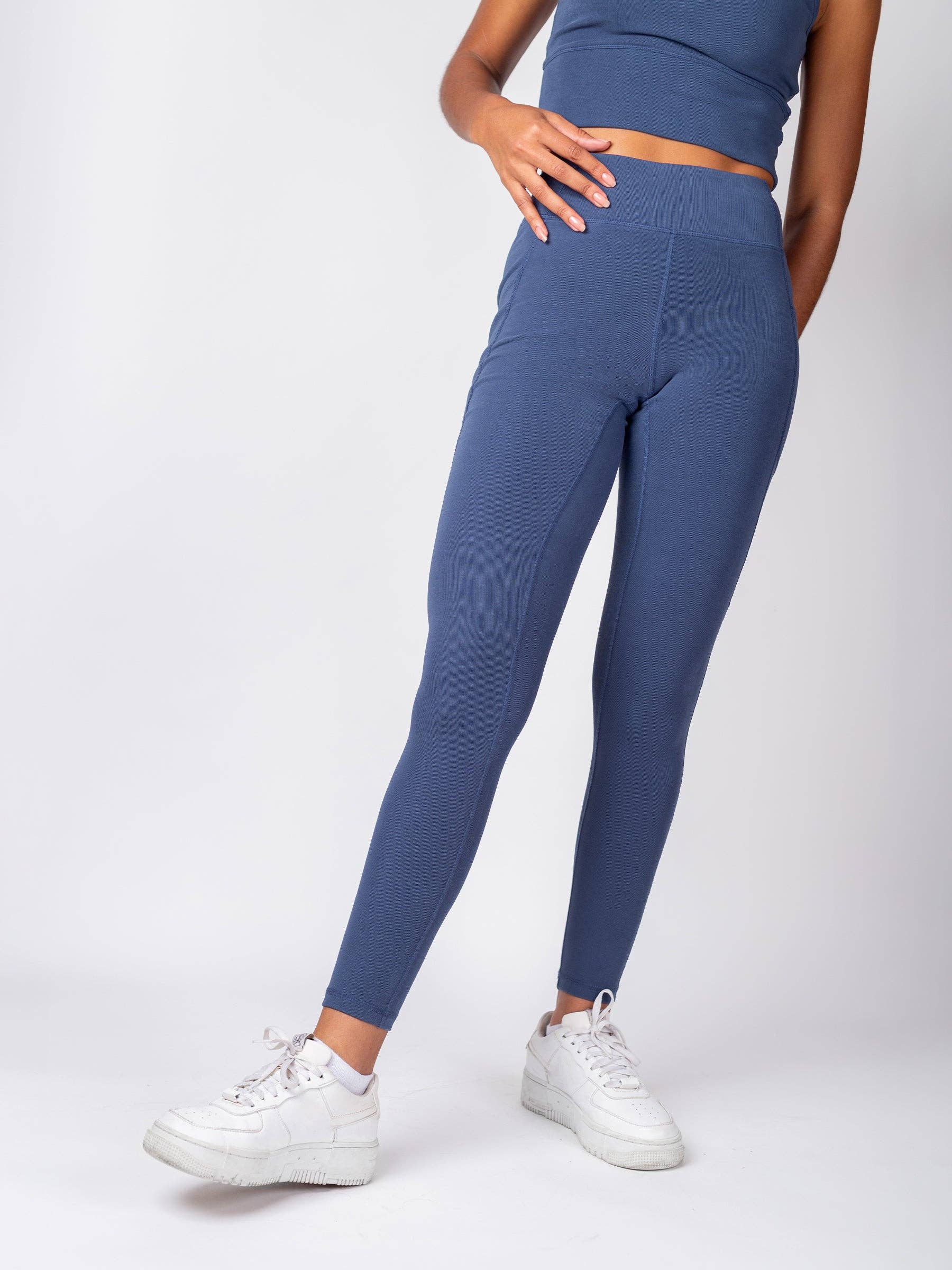 Happy Earth - Wholesale Athletic/Lounge Leggings - Women's - PlantTec™ Organic Leggings | Blueberry1