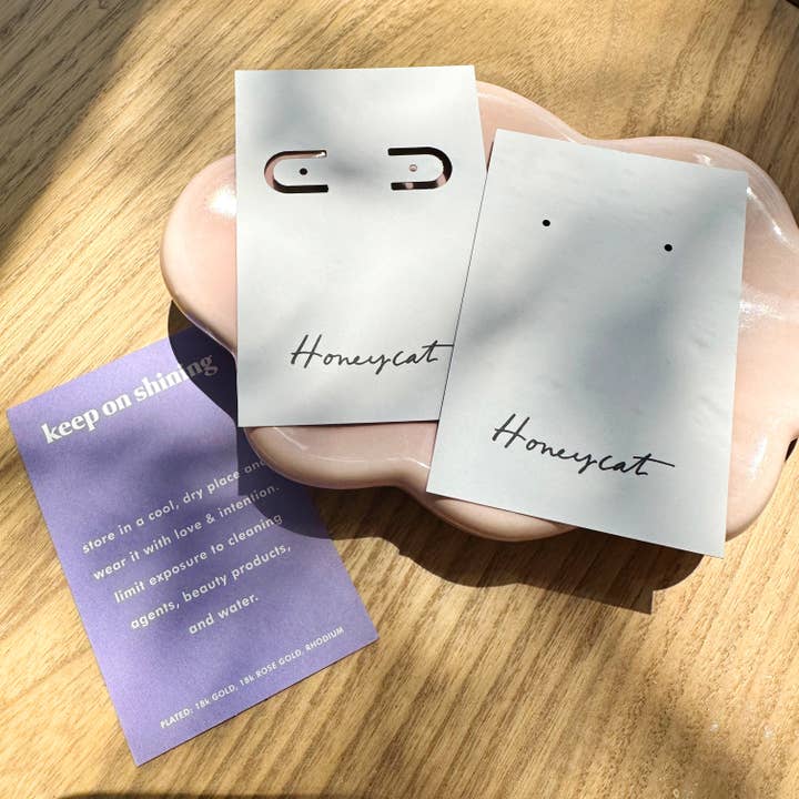 Punched Earring Cards for wholesale by Honeycat Jewelry