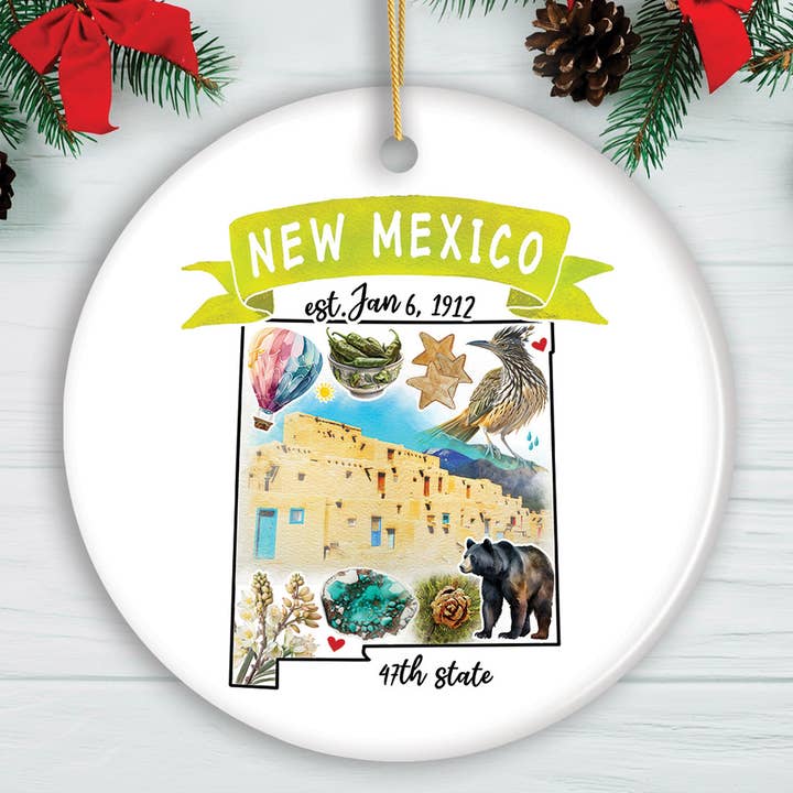 OrnamentallyYou - Wholesale Ornament - Artistic New Mexico State Themes Christmas Ornament