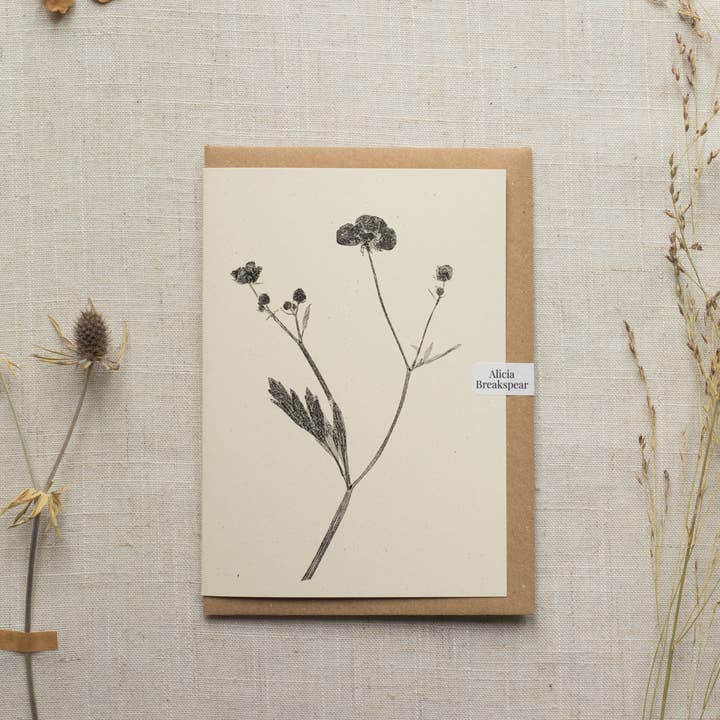 Alicia Breakspear - Wholesale Everyday greeting card - Meadow Buttercup Flower Greeting Card A6 Recycled Card0